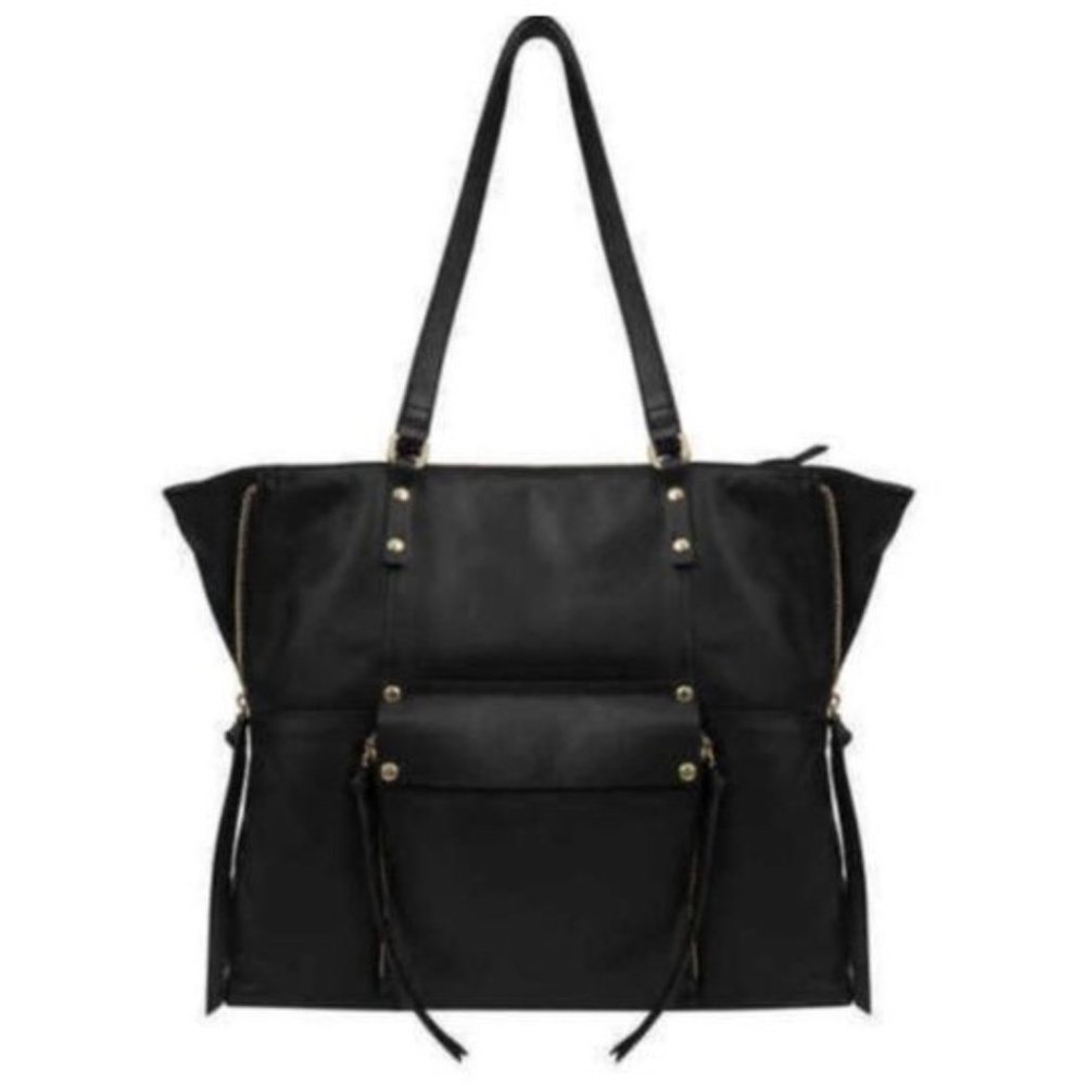 Kooba Everette Black Pebbled Leather Tote